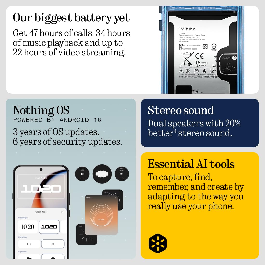 Nothing Phone 4B 8GB 256GB Blue thumbnail 4